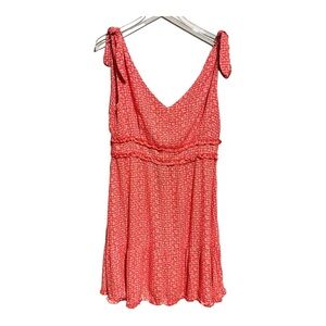 Shinestar Red/Orange Ruffle Flared Print Sundress Size XL